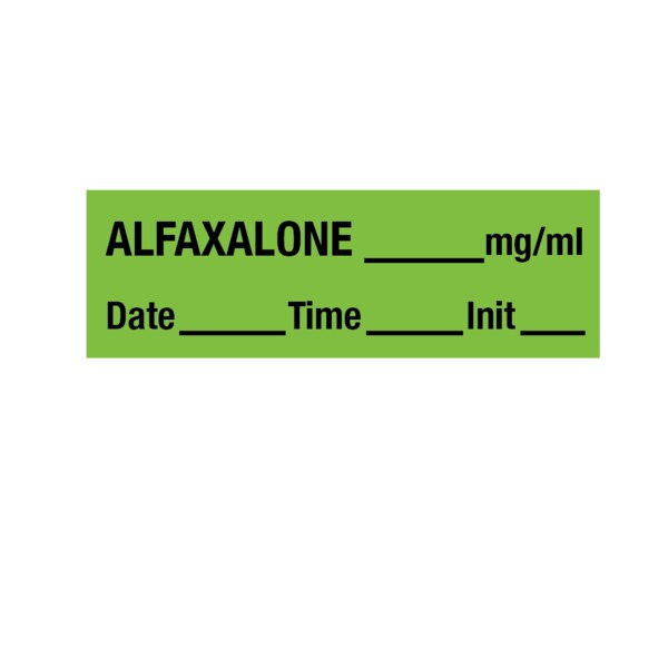 Tape, Alfaxalone 1/2" x 500" Green w/Black